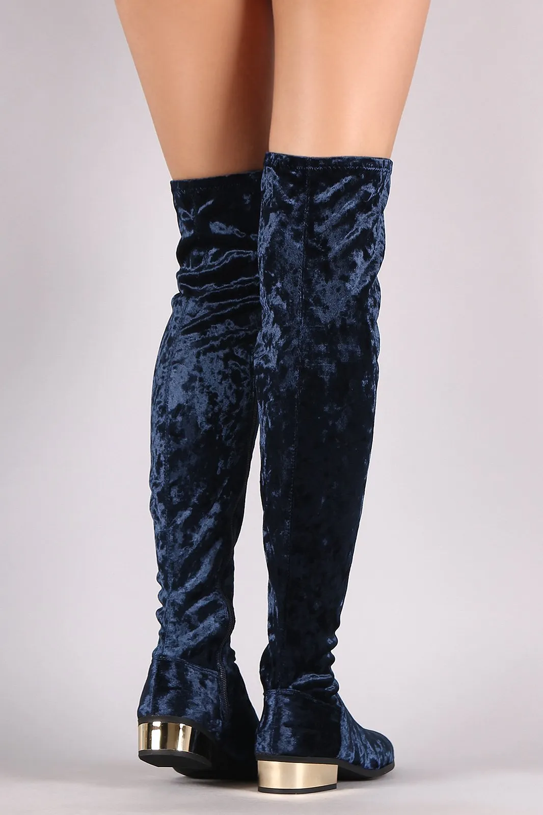 Bamboo Over-The-Knee Velvet Riding Boots