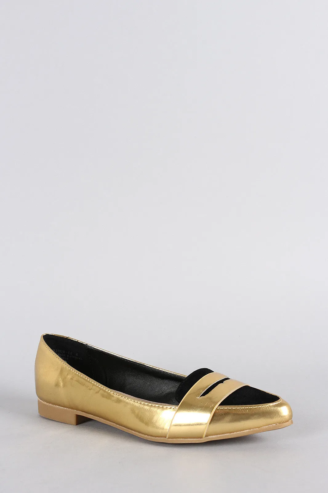 Bamboo Penny Loafer Metallic Flat