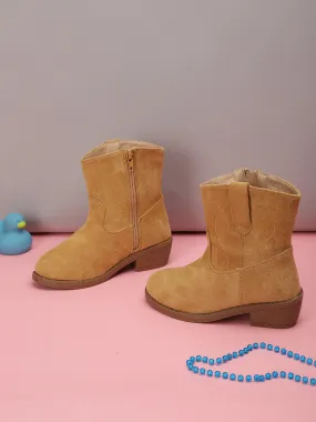 Beige Suede Ankle Boots For Kids-Girls (TC-RS3709-BEIGSUE)