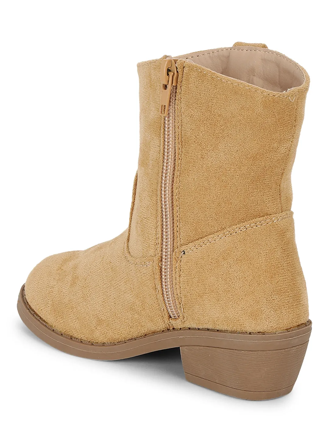 Beige Suede Ankle Boots For Kids-Girls (TC-RS3709-BEIGSUE)