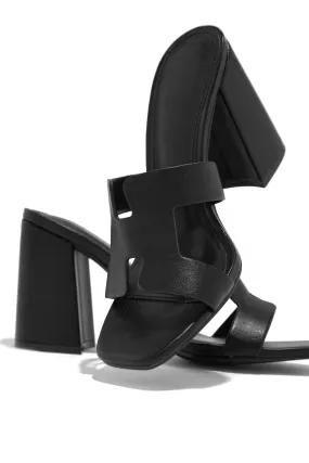 Bianka Block Mid Heels - Black