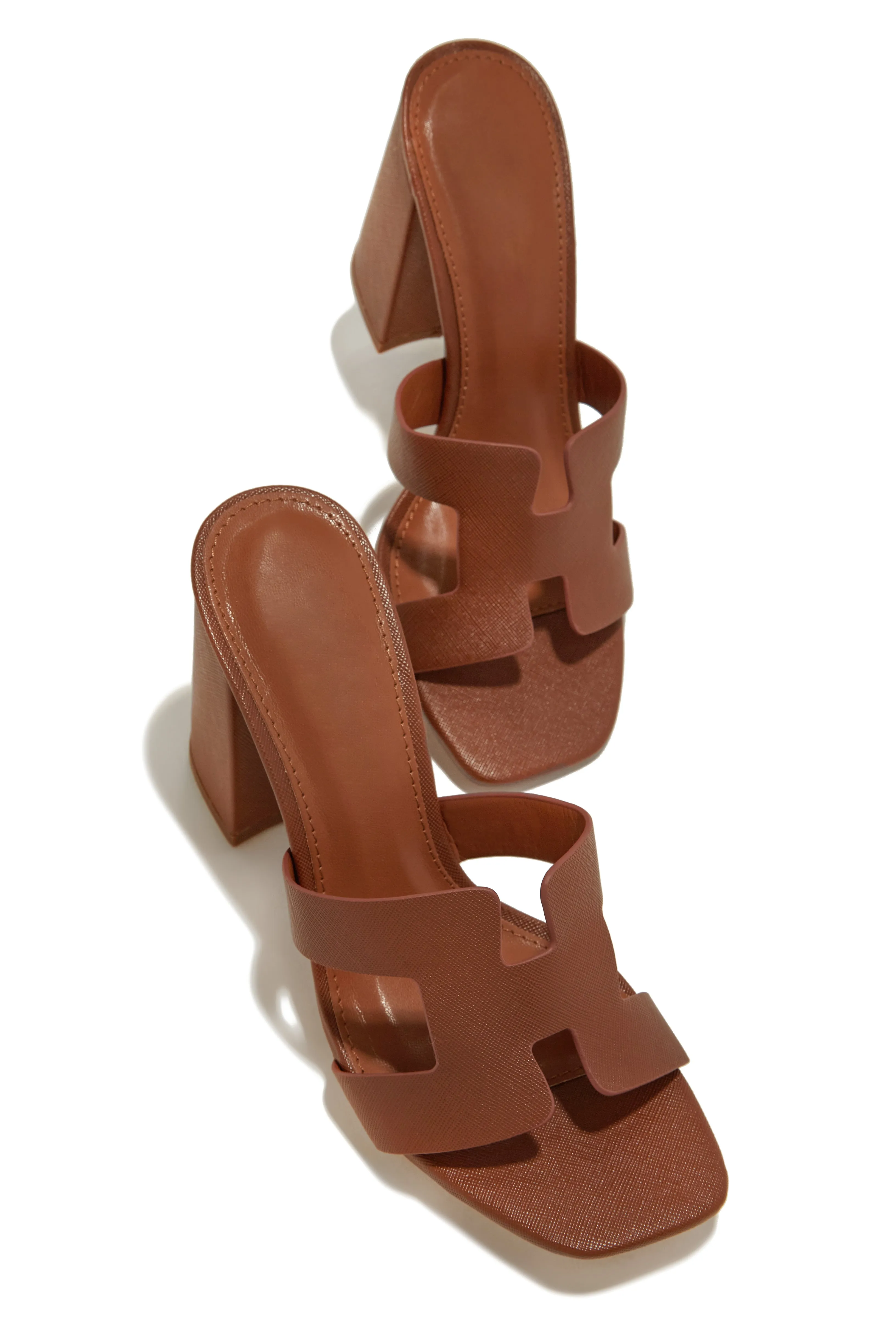 Bianka Block Mid Heels - Tan