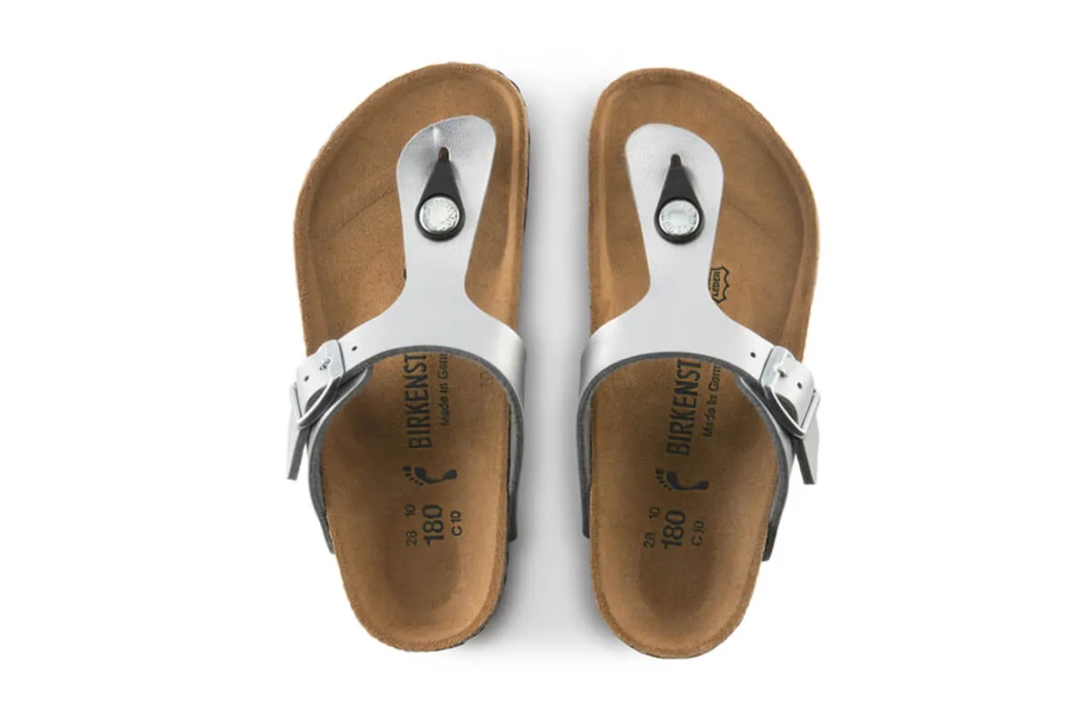 Birkenstock Gizeh N Metallic Silver Birko-Flor Kids