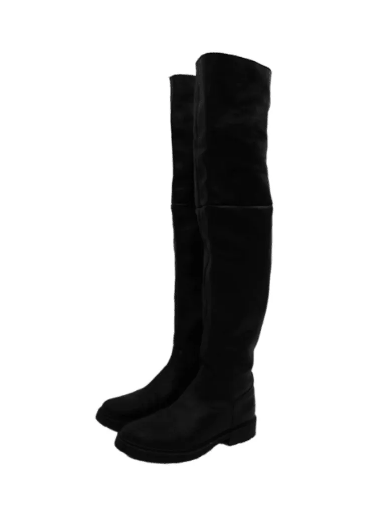 BLACK OVER-THE-KNEE BOOTS