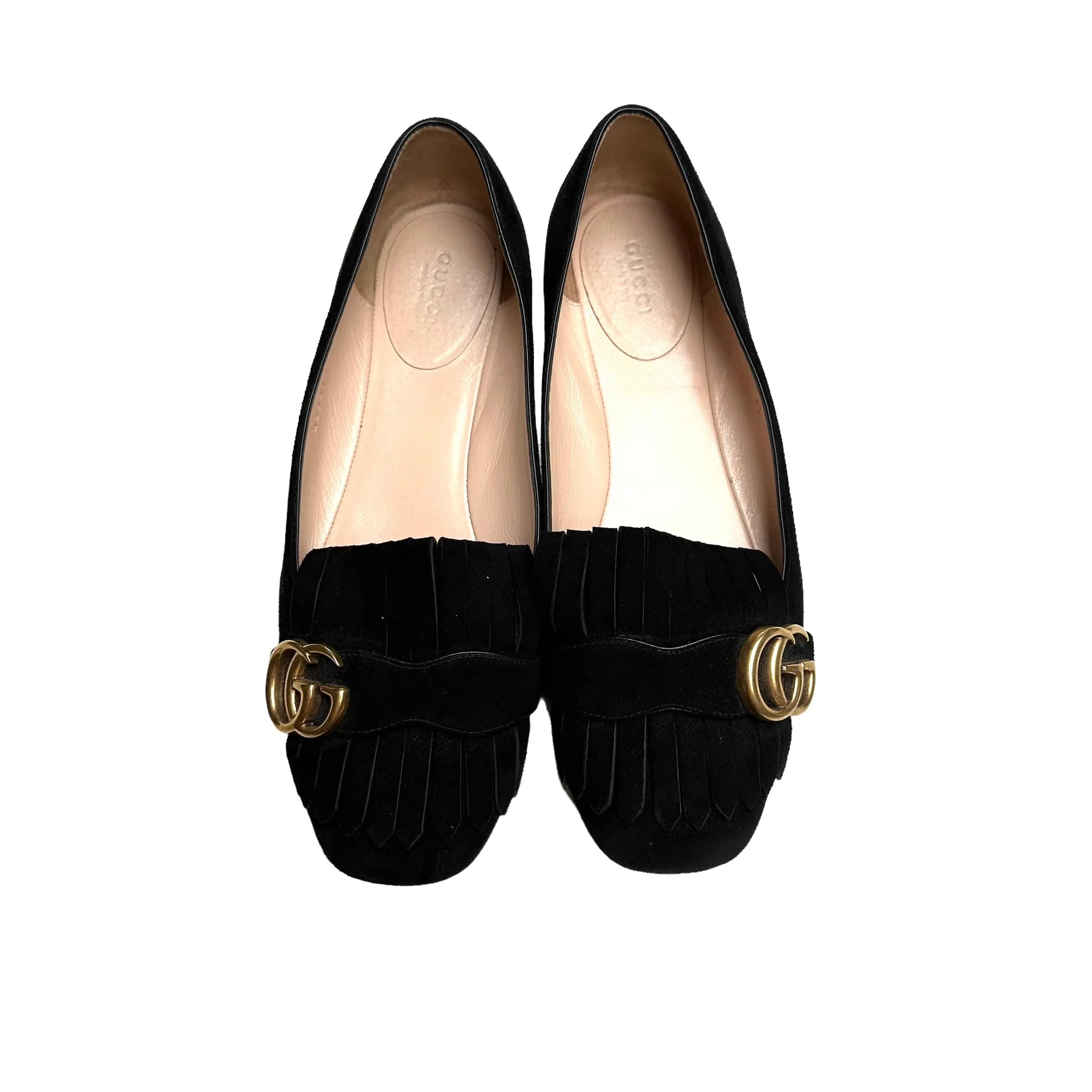 Black Suede Marmont Flats - 9