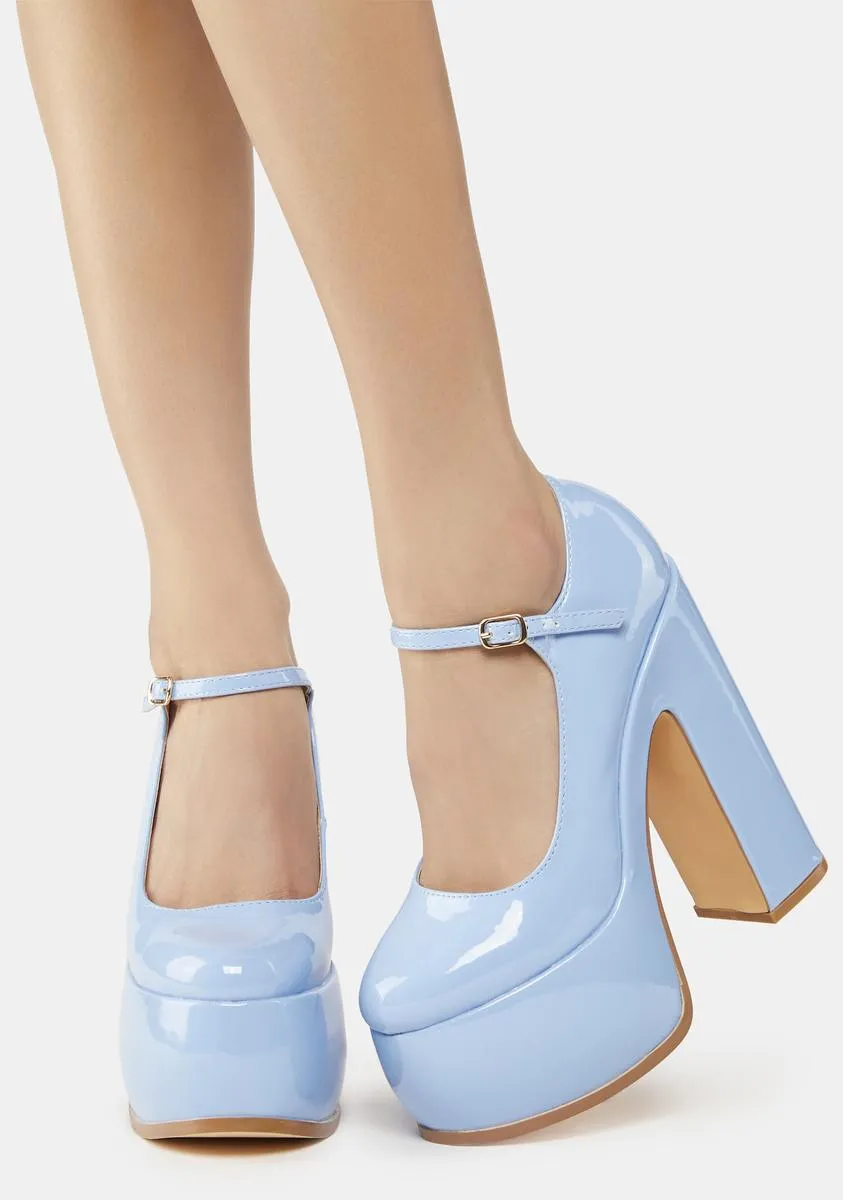 Blue Tamsin Platform Heels