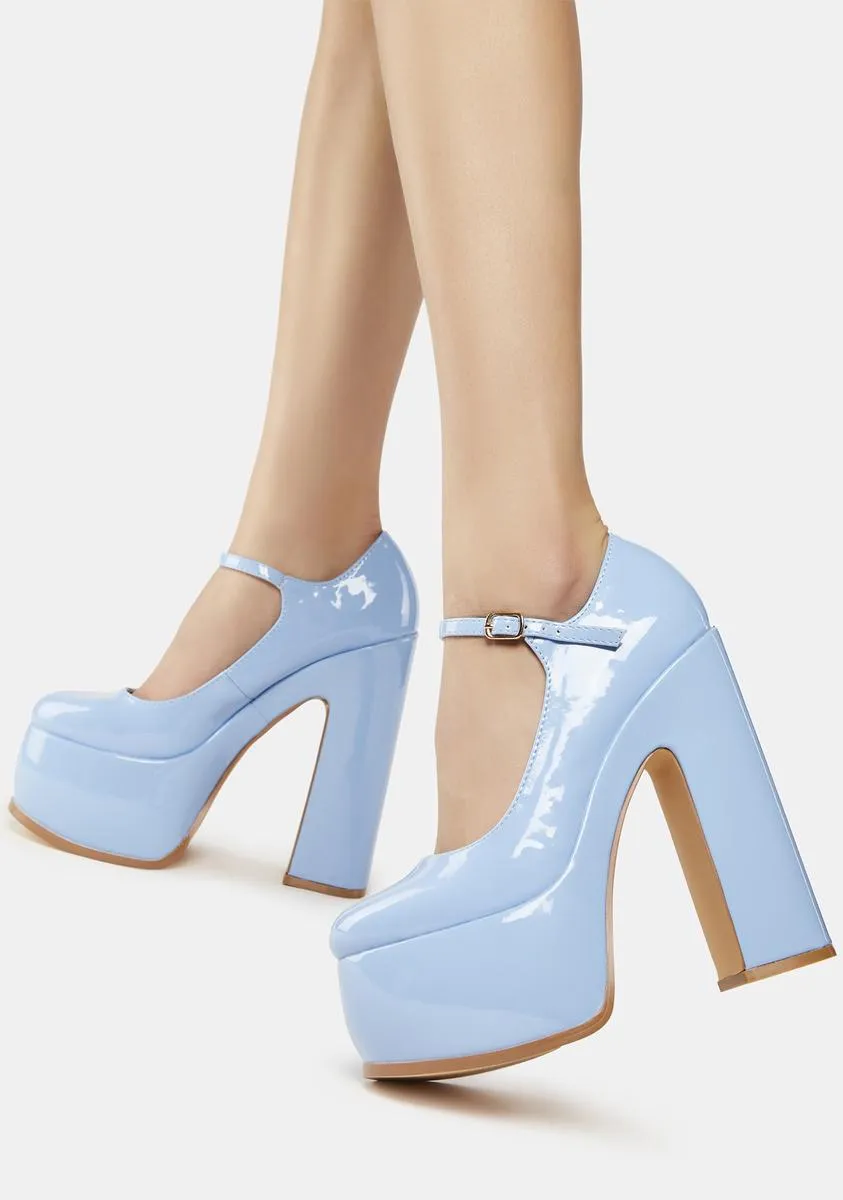 Blue Tamsin Platform Heels