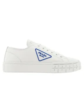 Blue Triangle Logo Low Top Sneakers White