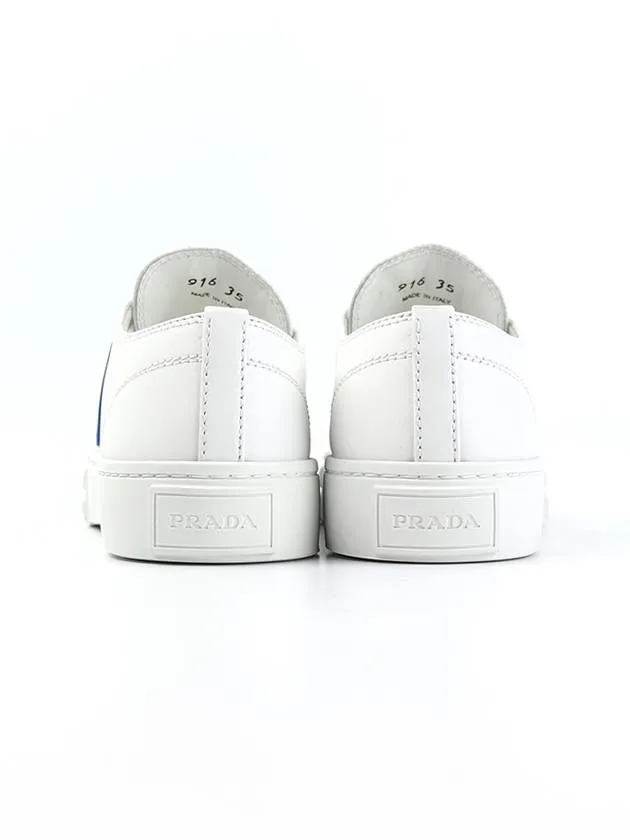 Blue Triangle Logo Low Top Sneakers White