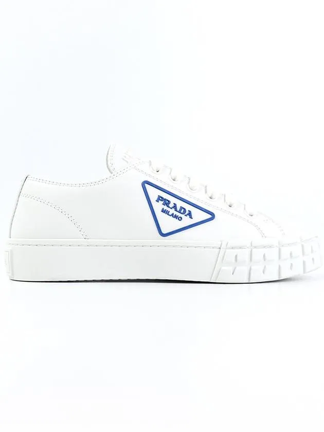 Blue Triangle Logo Low Top Sneakers White