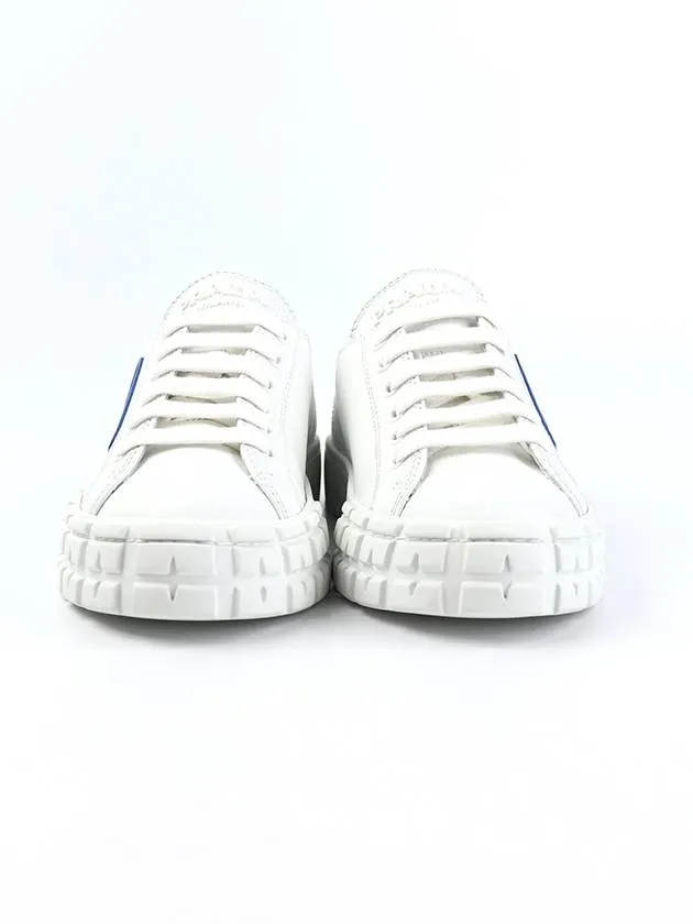 Blue Triangle Logo Low Top Sneakers White