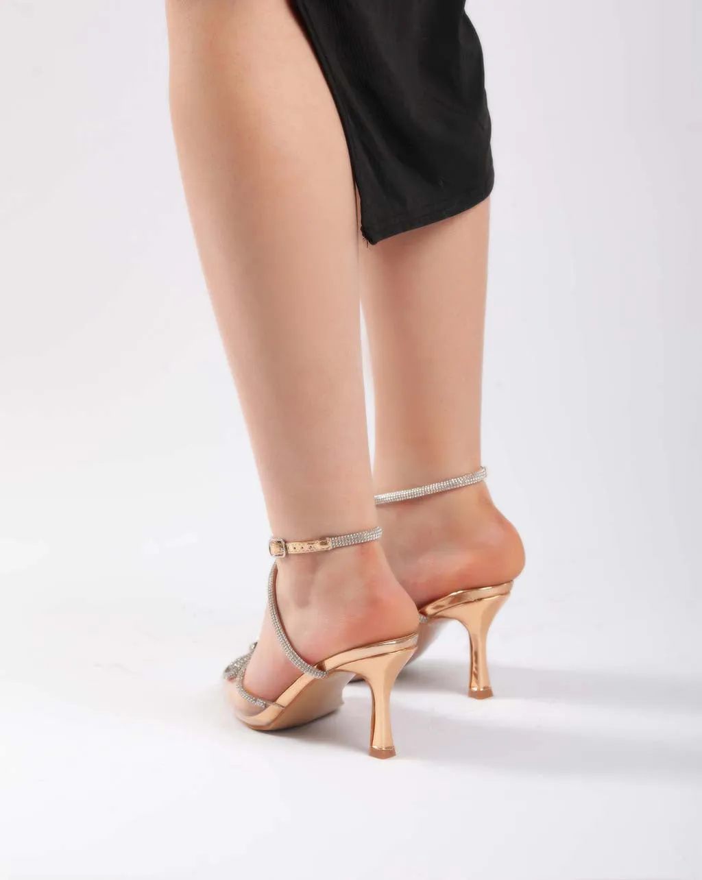 Bow Ankle Strap Transparent - Sandals - Champagne