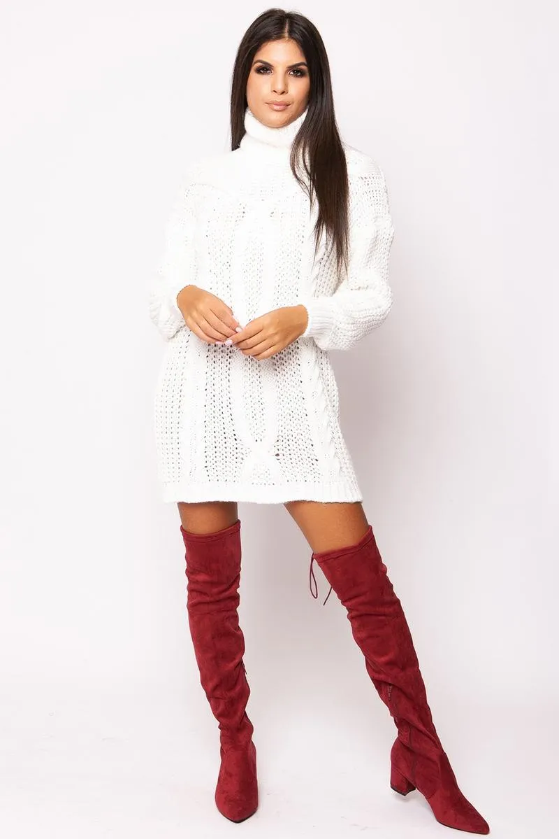 Bramble - Wine Pointed Toe Over The Knee Lace Up Boot