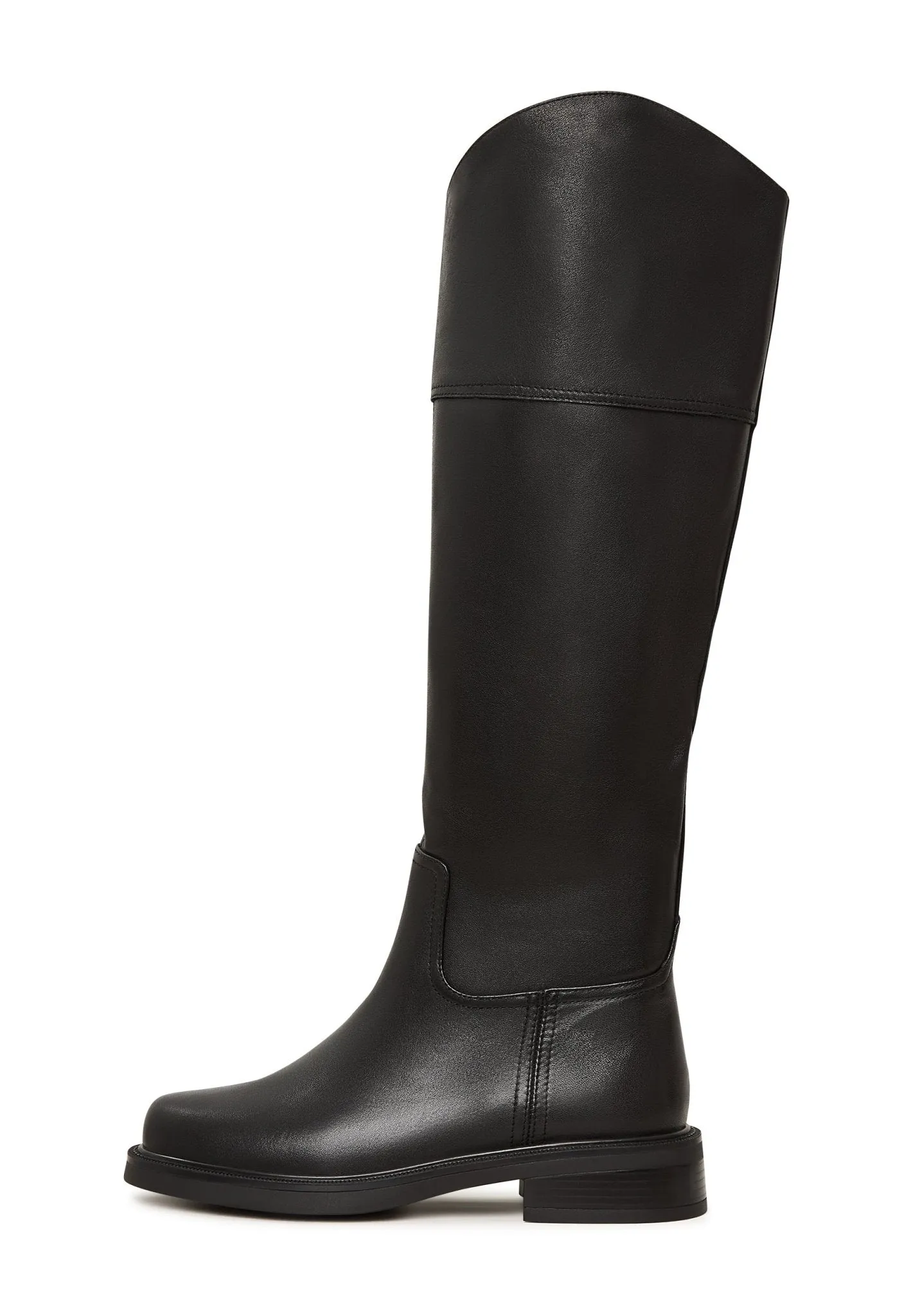 Casual Block Heeled Boots - Black