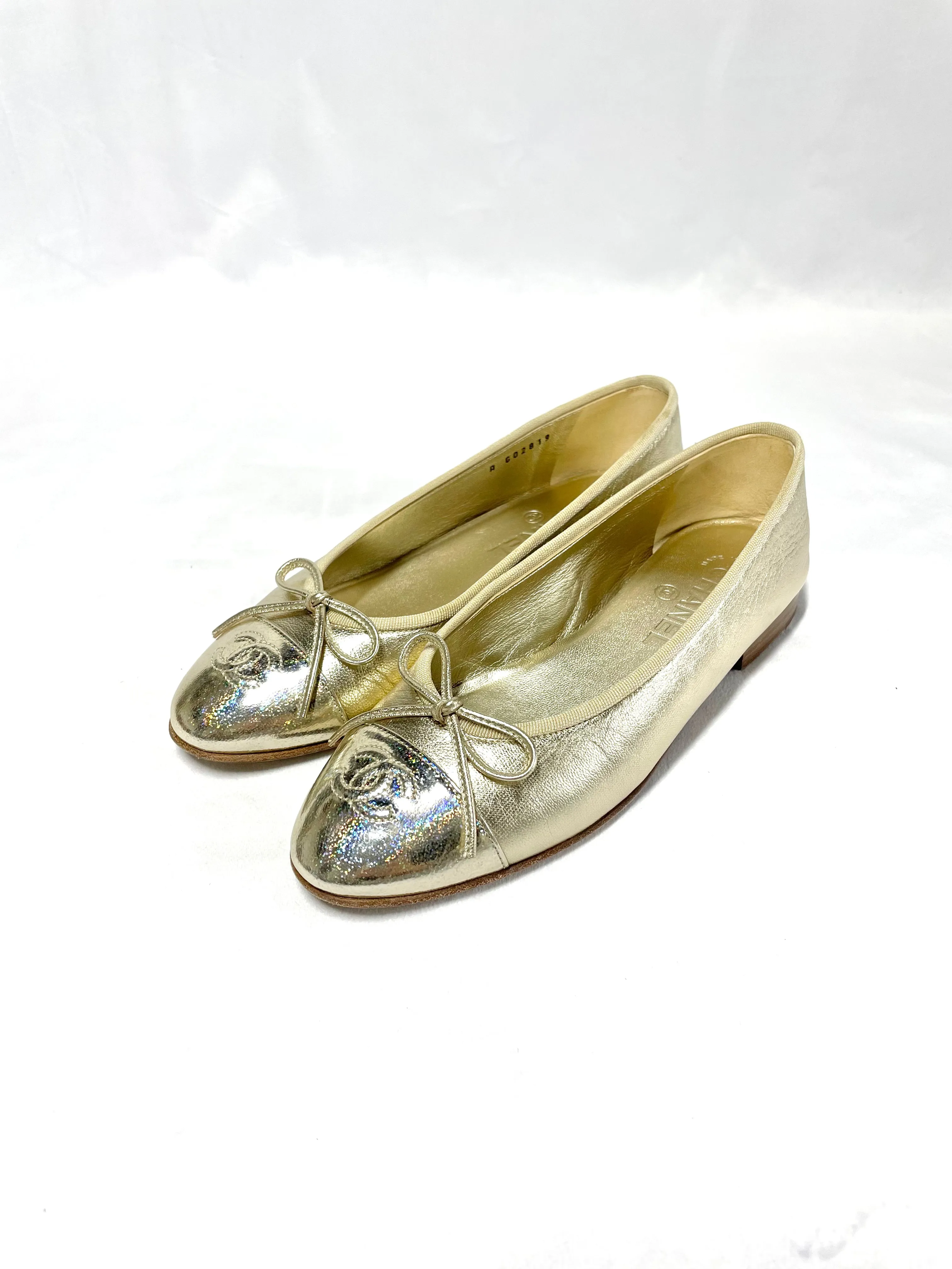 Chanel Gold Ballet Flats *limited edition* 37.5