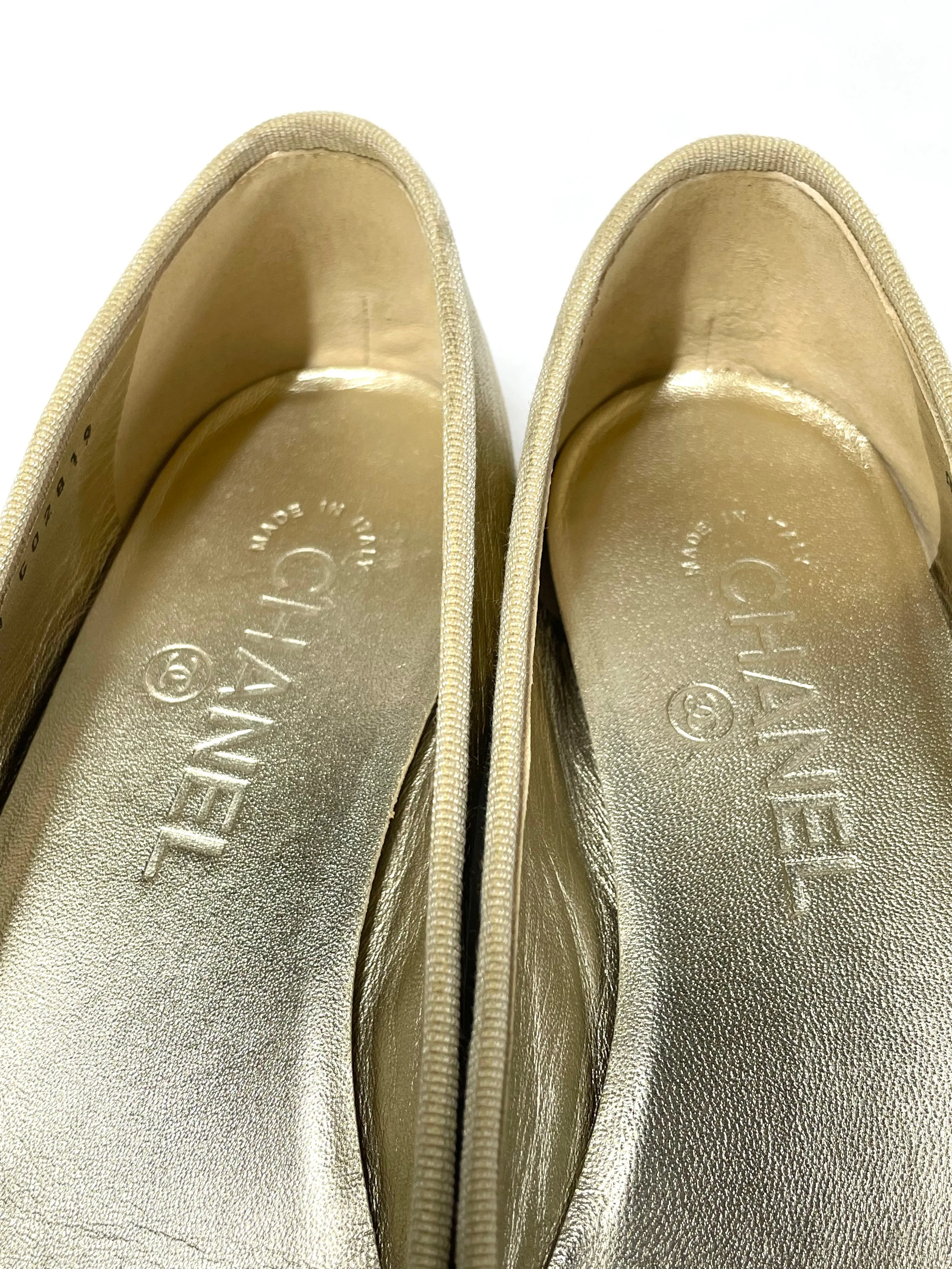 Chanel Gold Ballet Flats *limited edition* 37.5