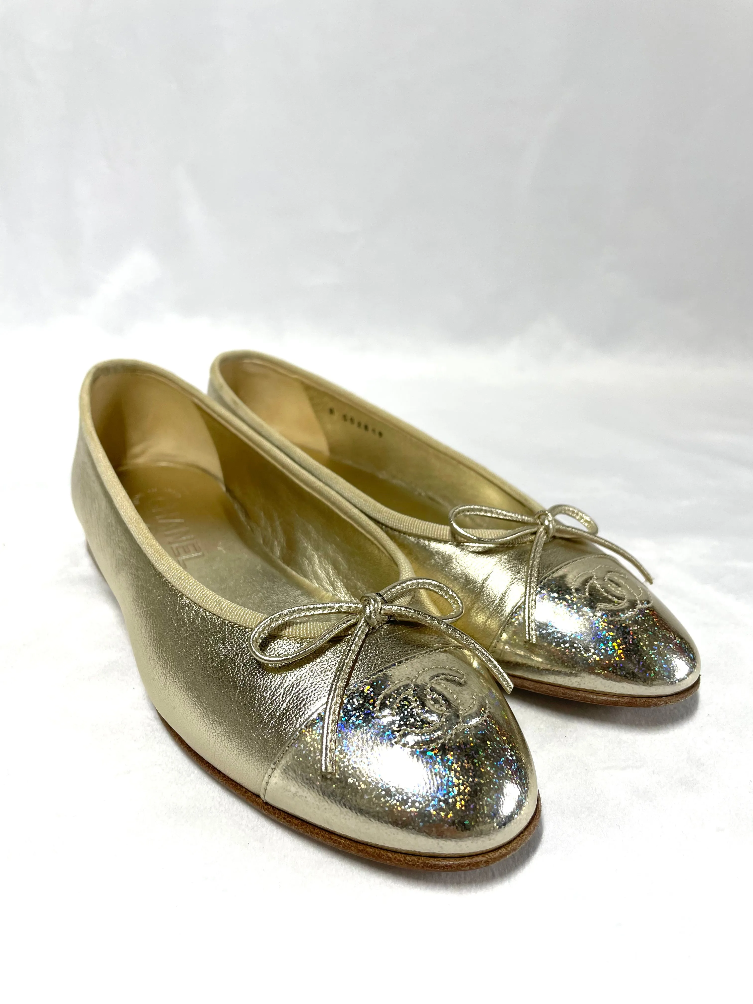 Chanel Gold Ballet Flats *limited edition* 37.5