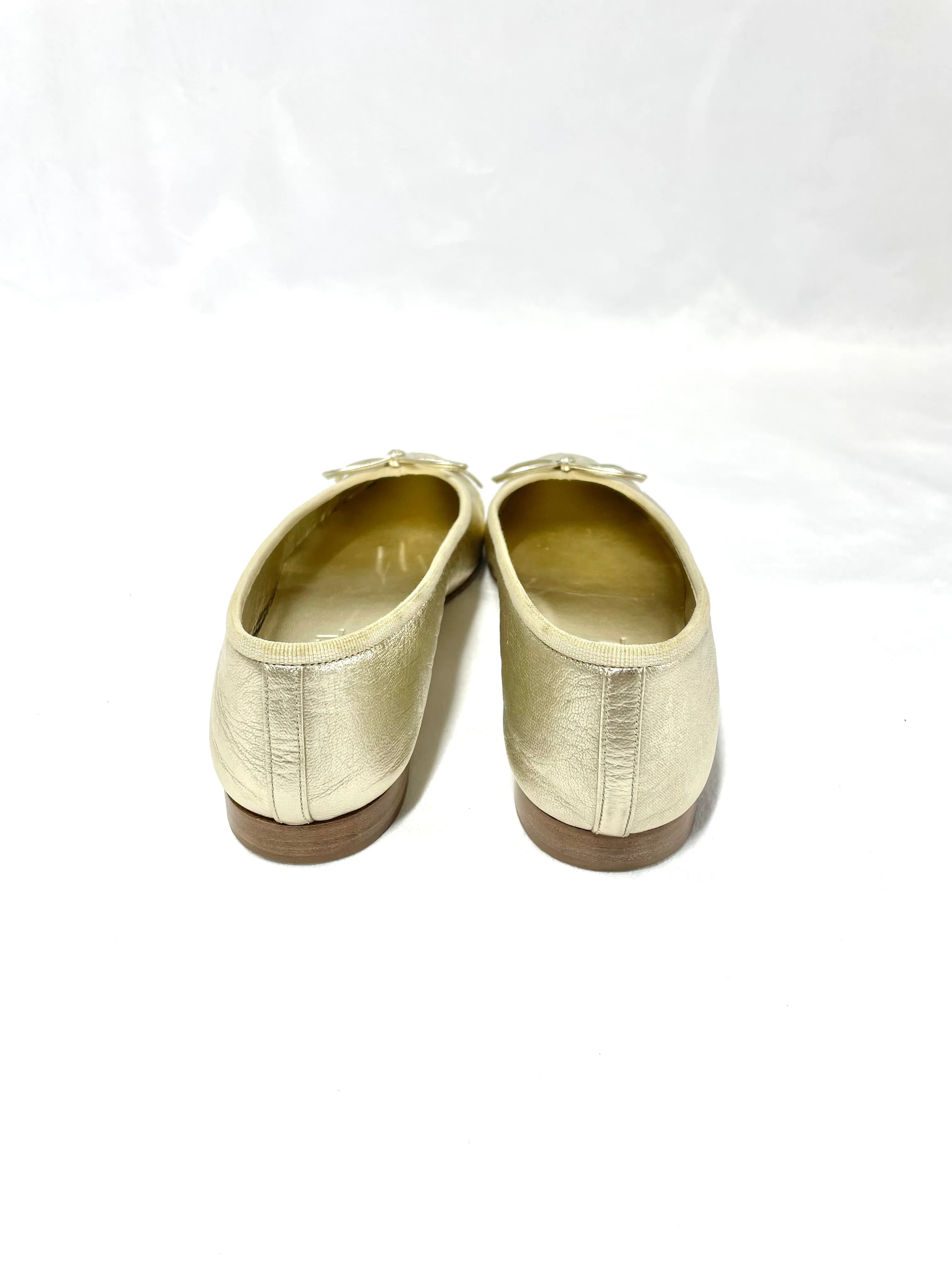 Chanel Gold Ballet Flats *limited edition* 37.5