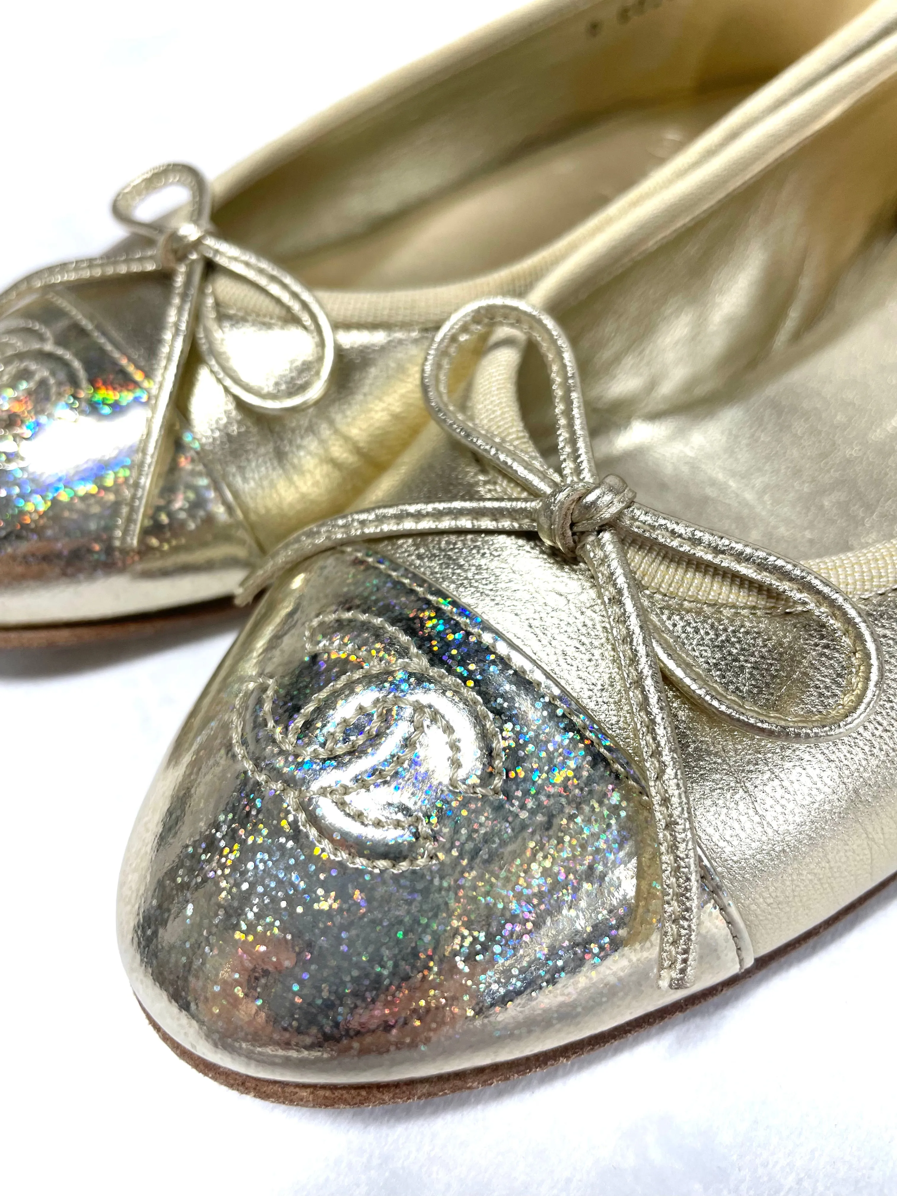 Chanel Gold Ballet Flats *limited edition* 37.5