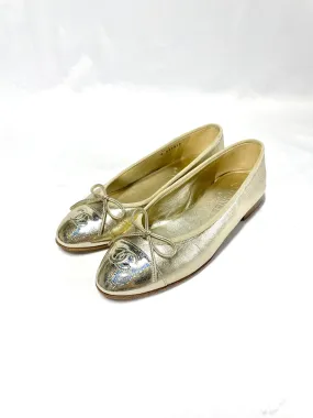 Chanel Gold Ballet Flats *limited edition* 37.5