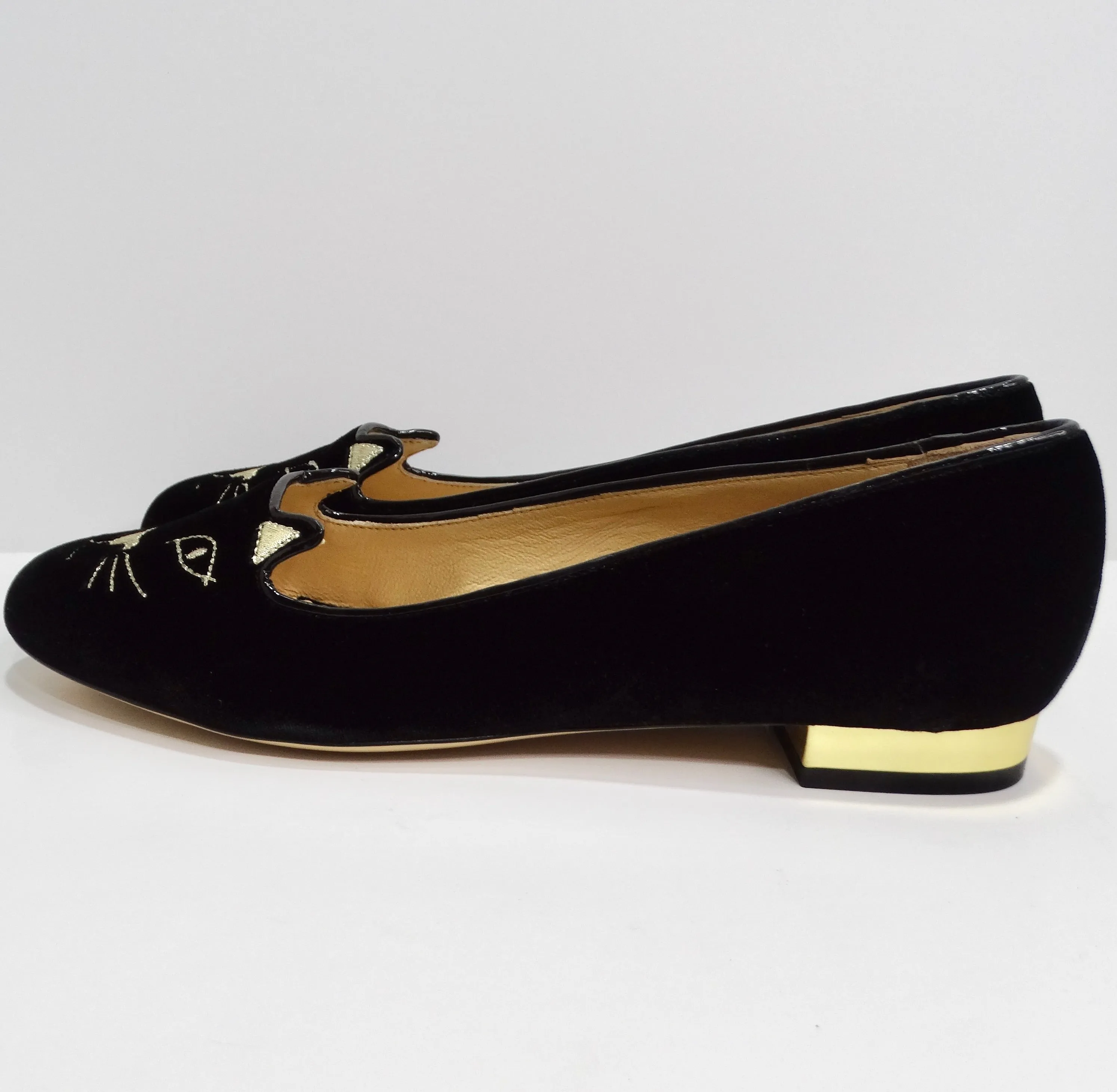 Charlotte Olympia Designer Signed Kitty Embroidered Flats