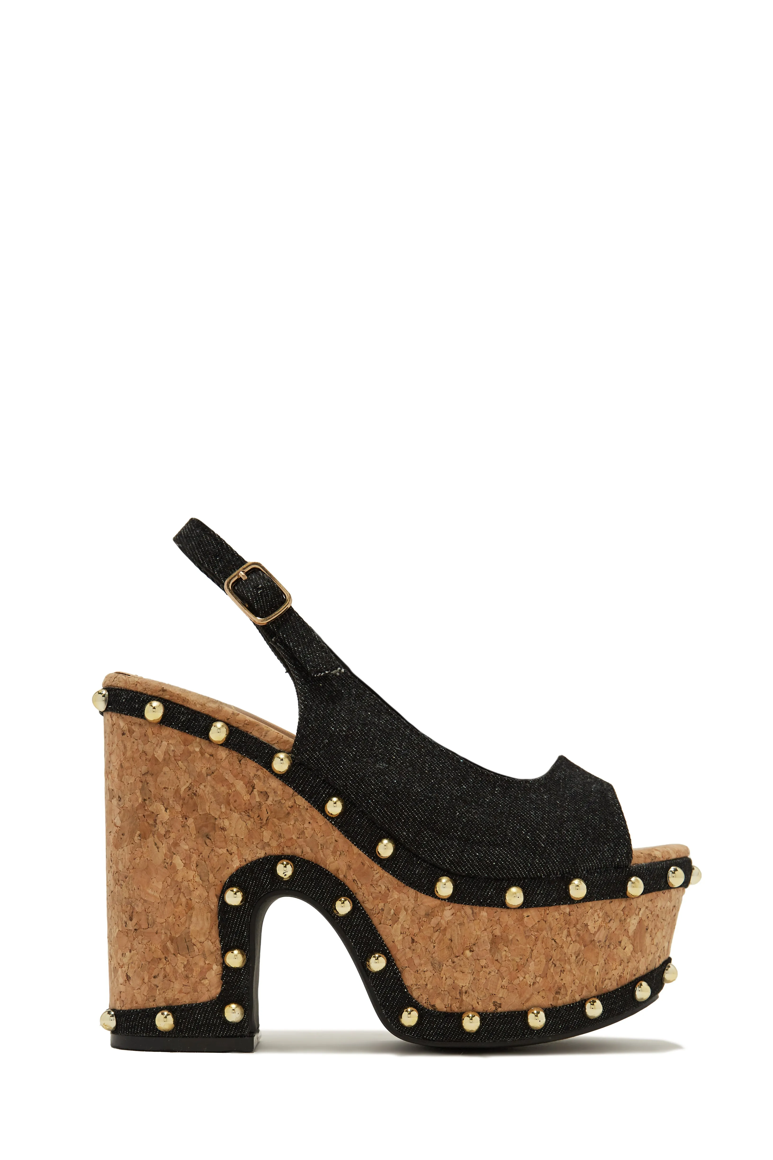 Clarisse Platform Block Heels - Denim