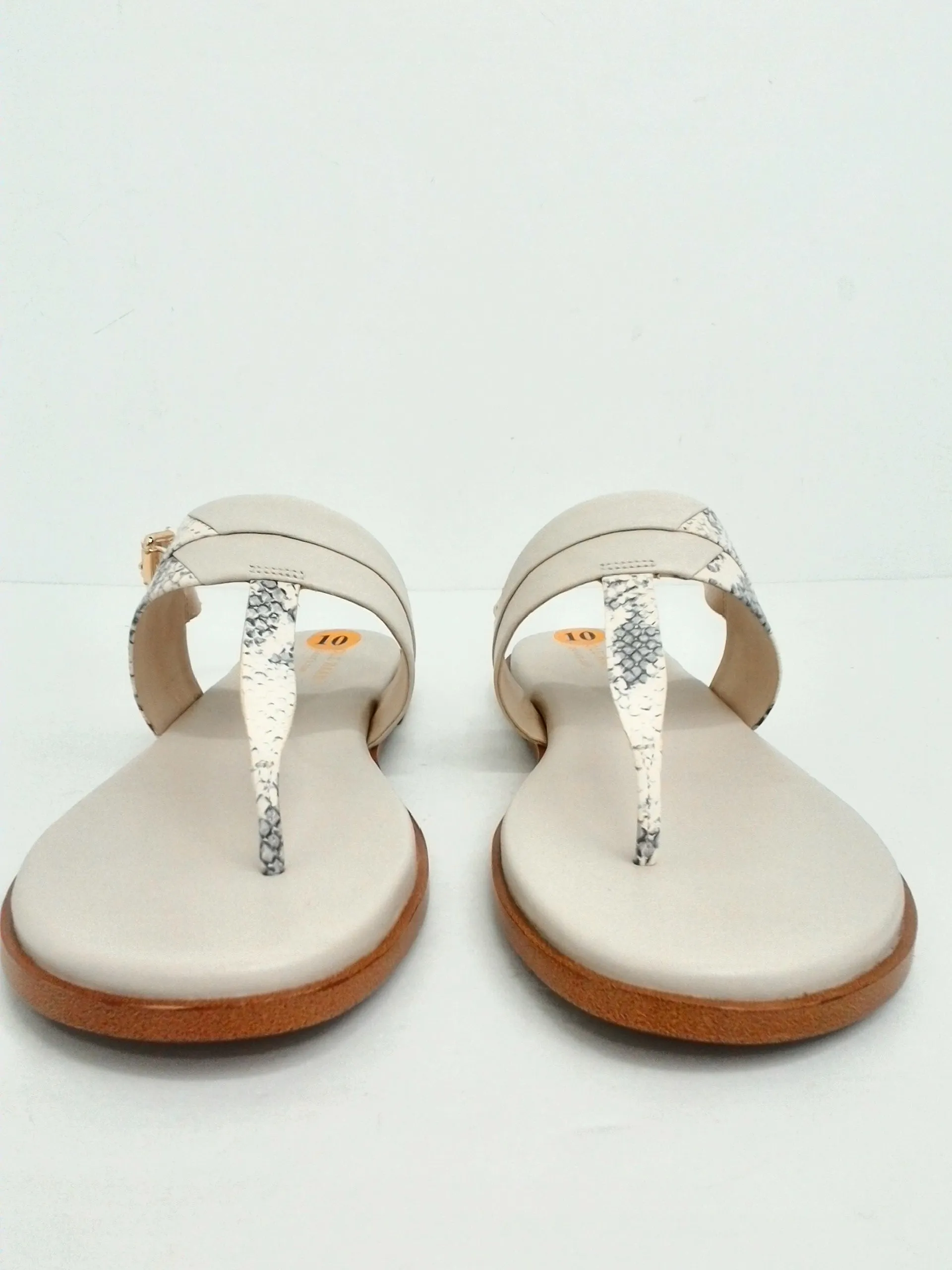 Cole Haan Women's Beige Snake Print Thong Sandals Size 10 B