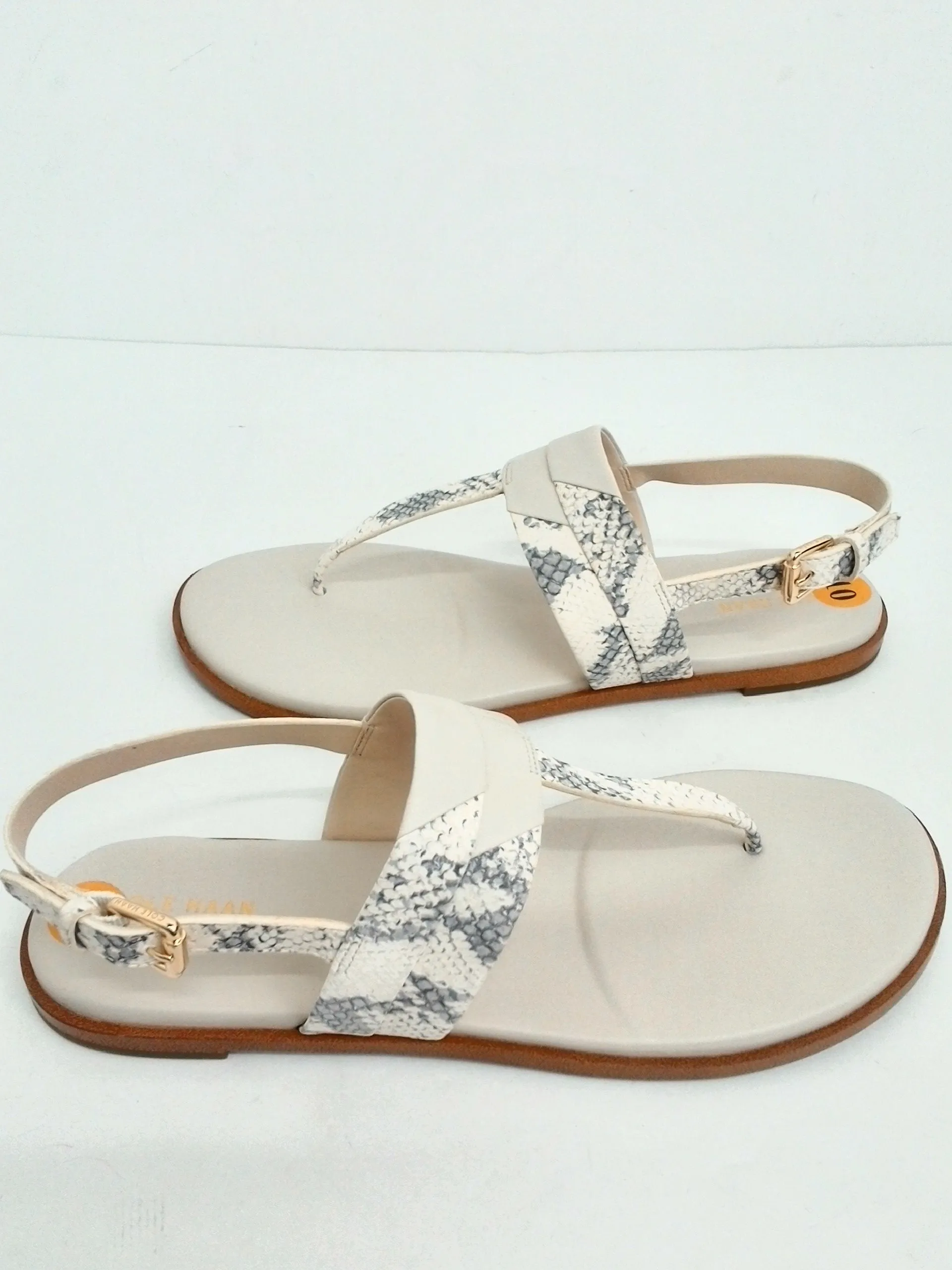 Cole Haan Women's Beige Snake Print Thong Sandals Size 10 B