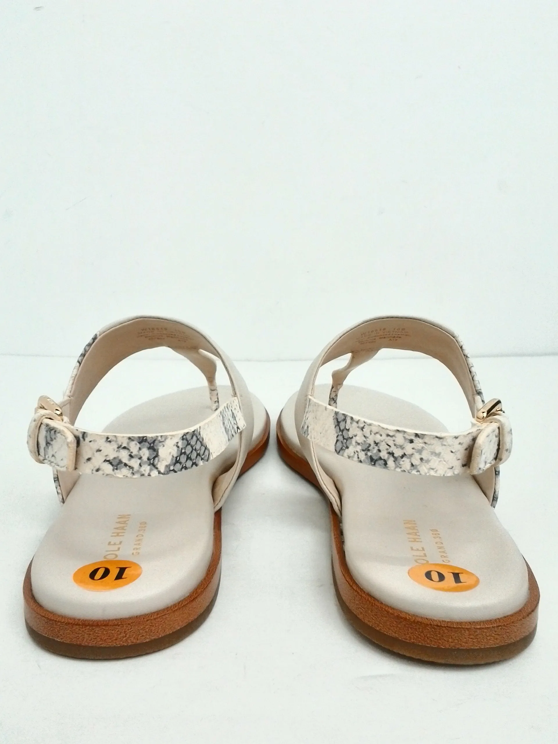 Cole Haan Women's Beige Snake Print Thong Sandals Size 10 B