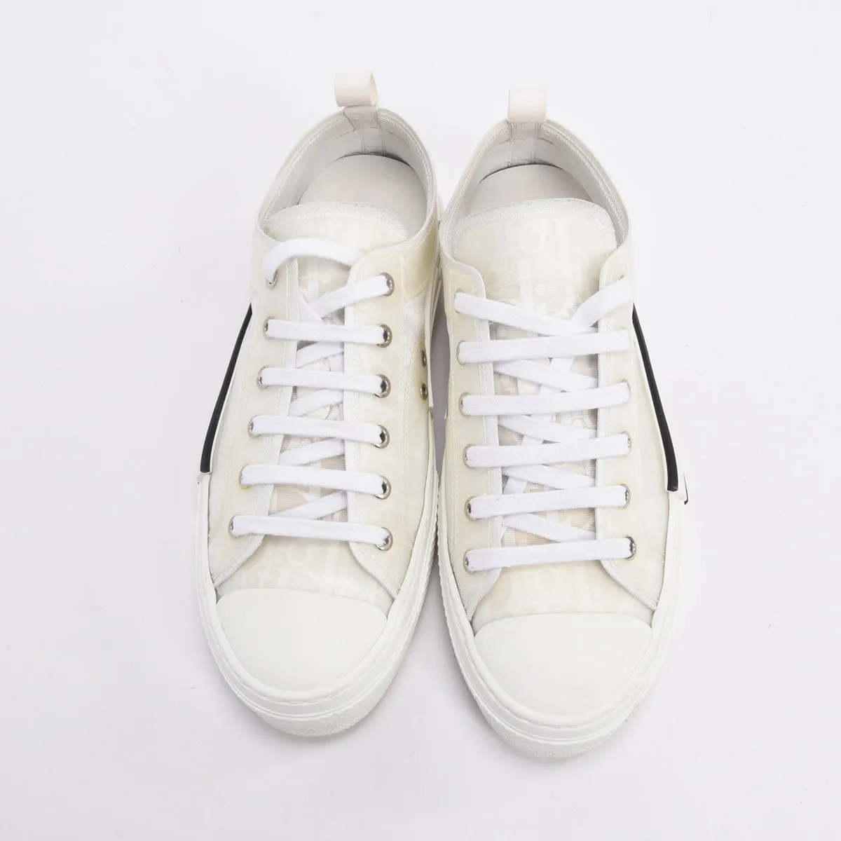 Dior White Oblique Canvas B23 Low Top Sneakers 41