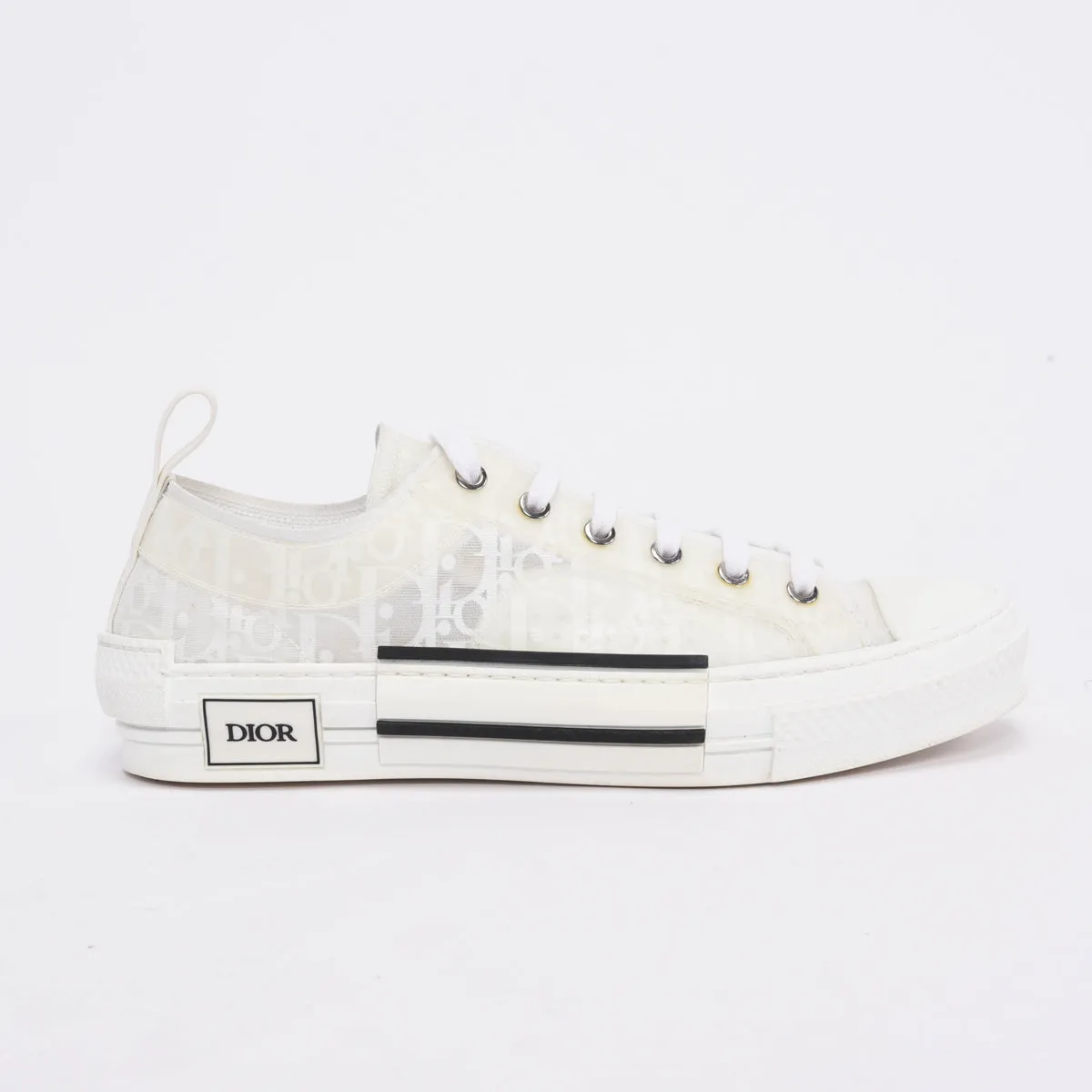 Dior White Oblique Canvas B23 Low Top Sneakers 41