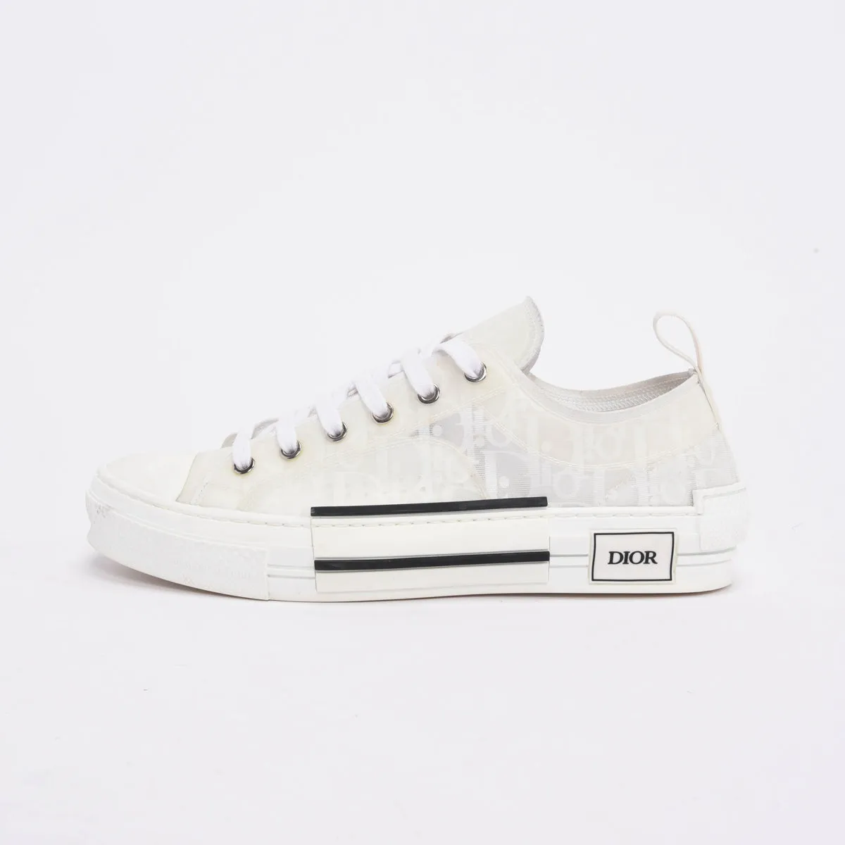 Dior White Oblique Canvas B23 Low Top Sneakers 41