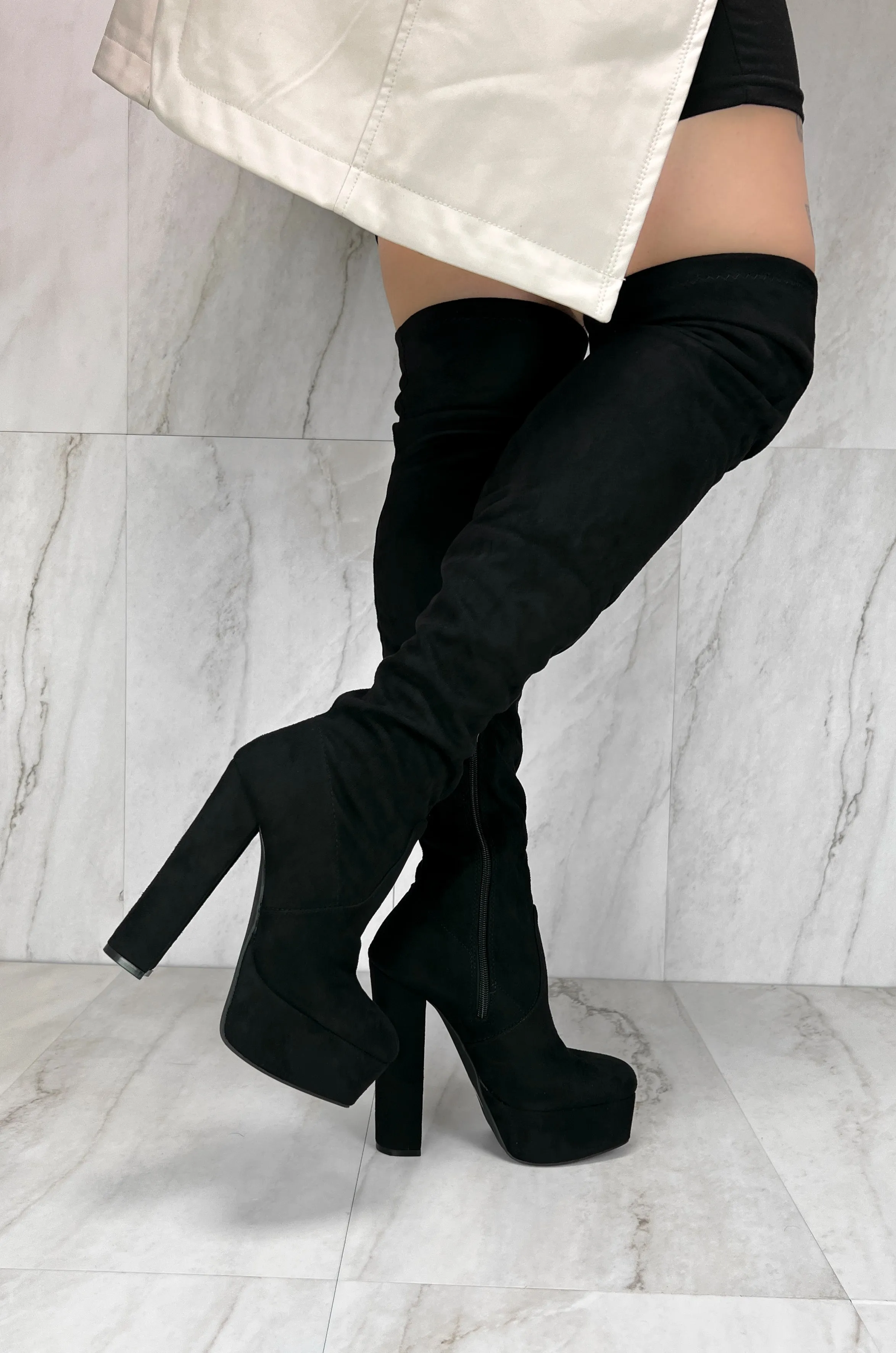 Dossy - Over The Knee Platform High Heel Boots