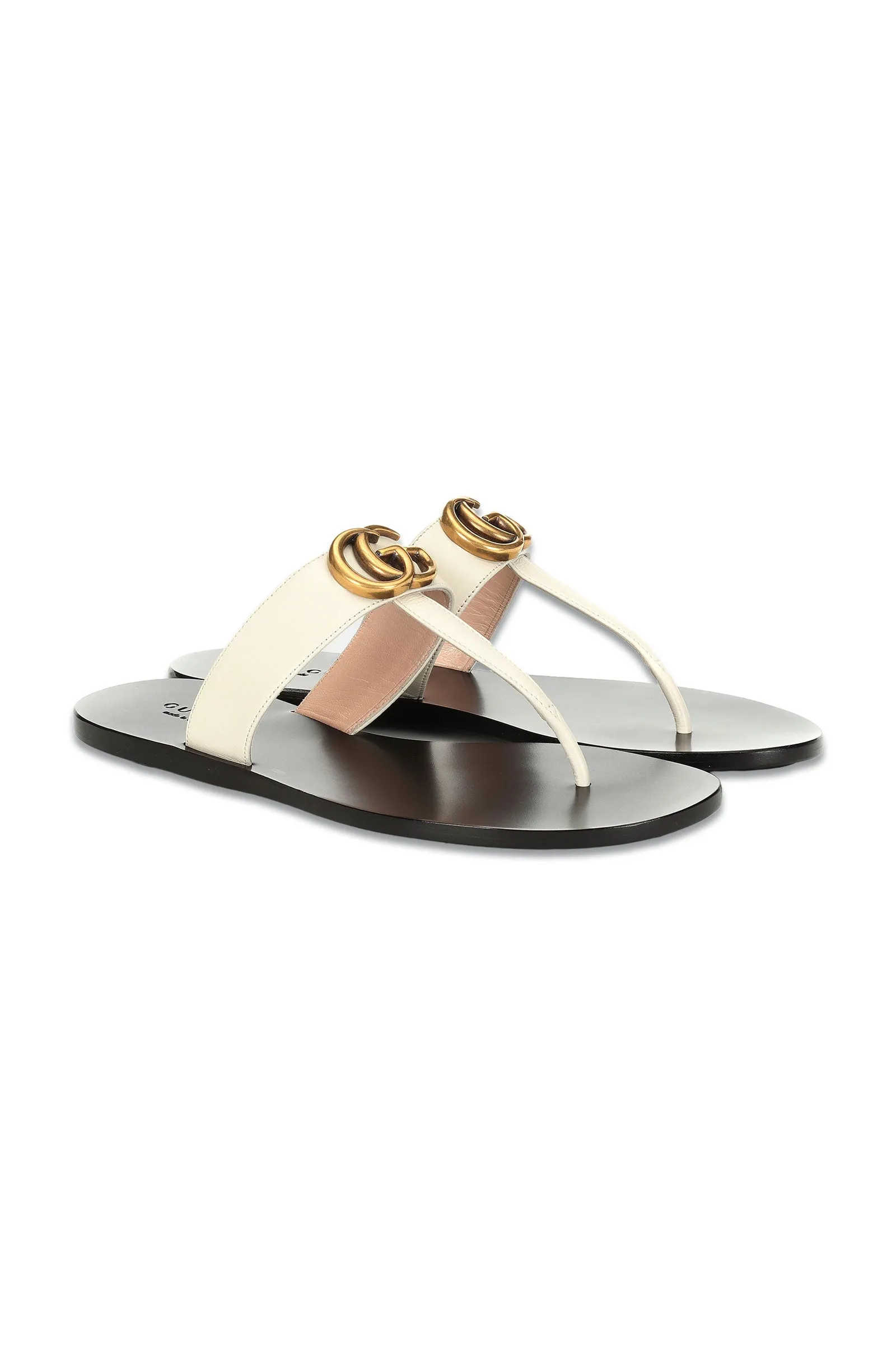 Double G Leather Thong Sandals