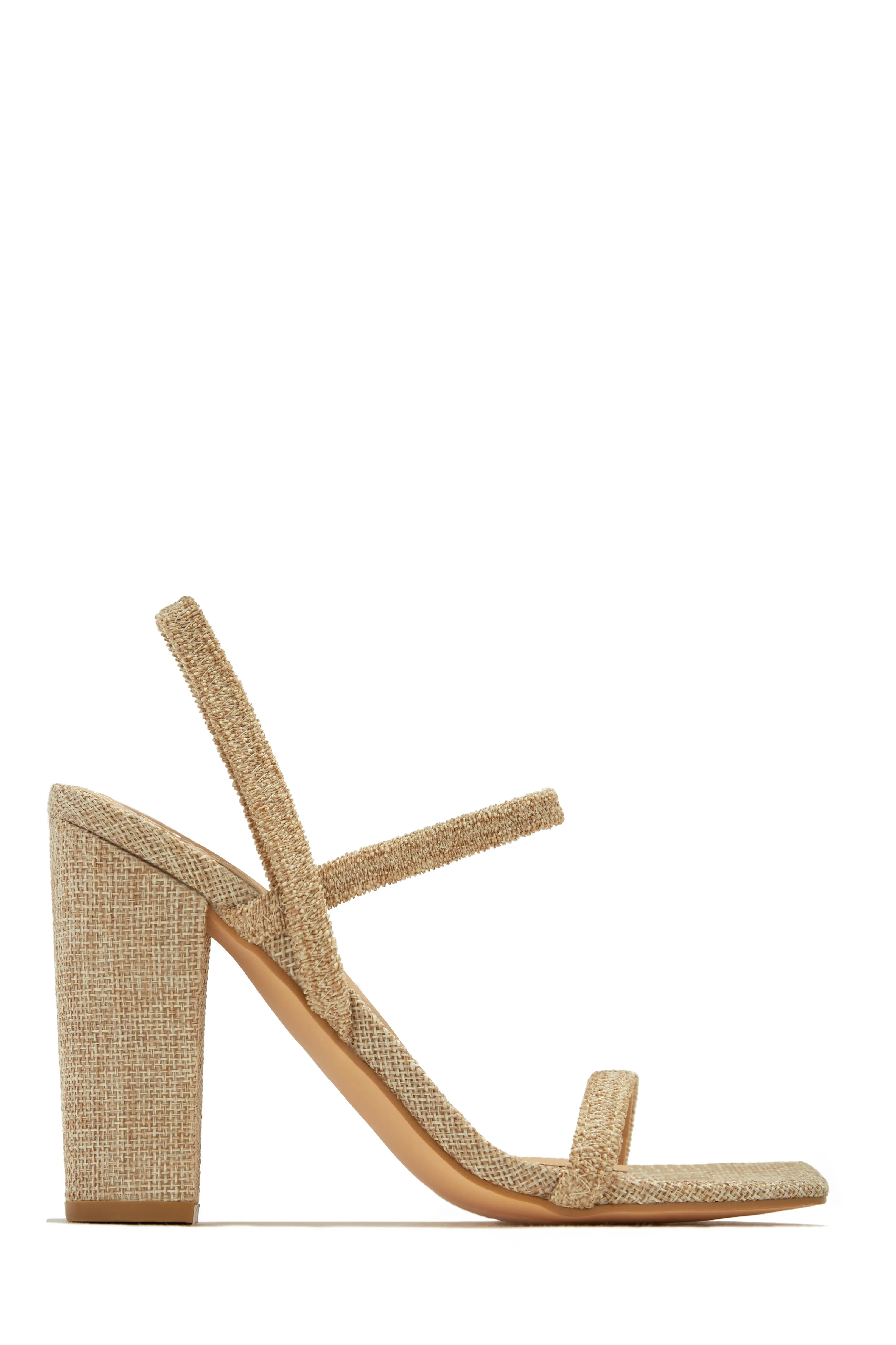 Emerie Slingback Block High Heels - Tan