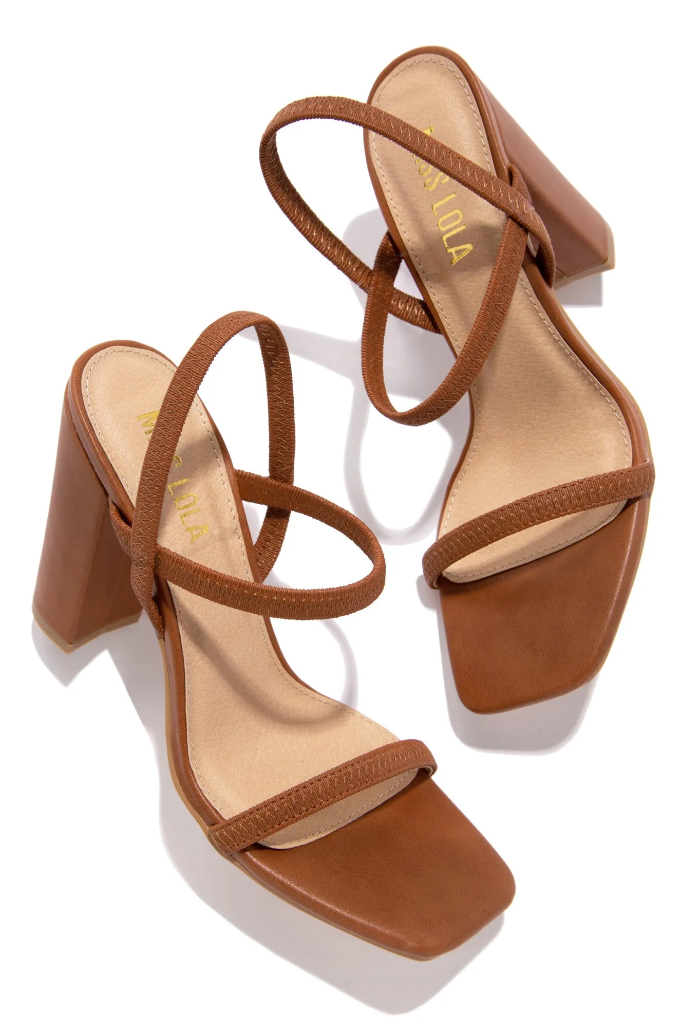 Emerie Slingback Block High Heels - Tan