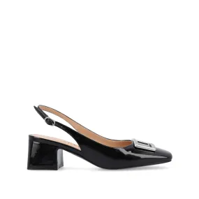 EVERLEE SLINGBACK PUMP HEELS IN FAUX LEATHER