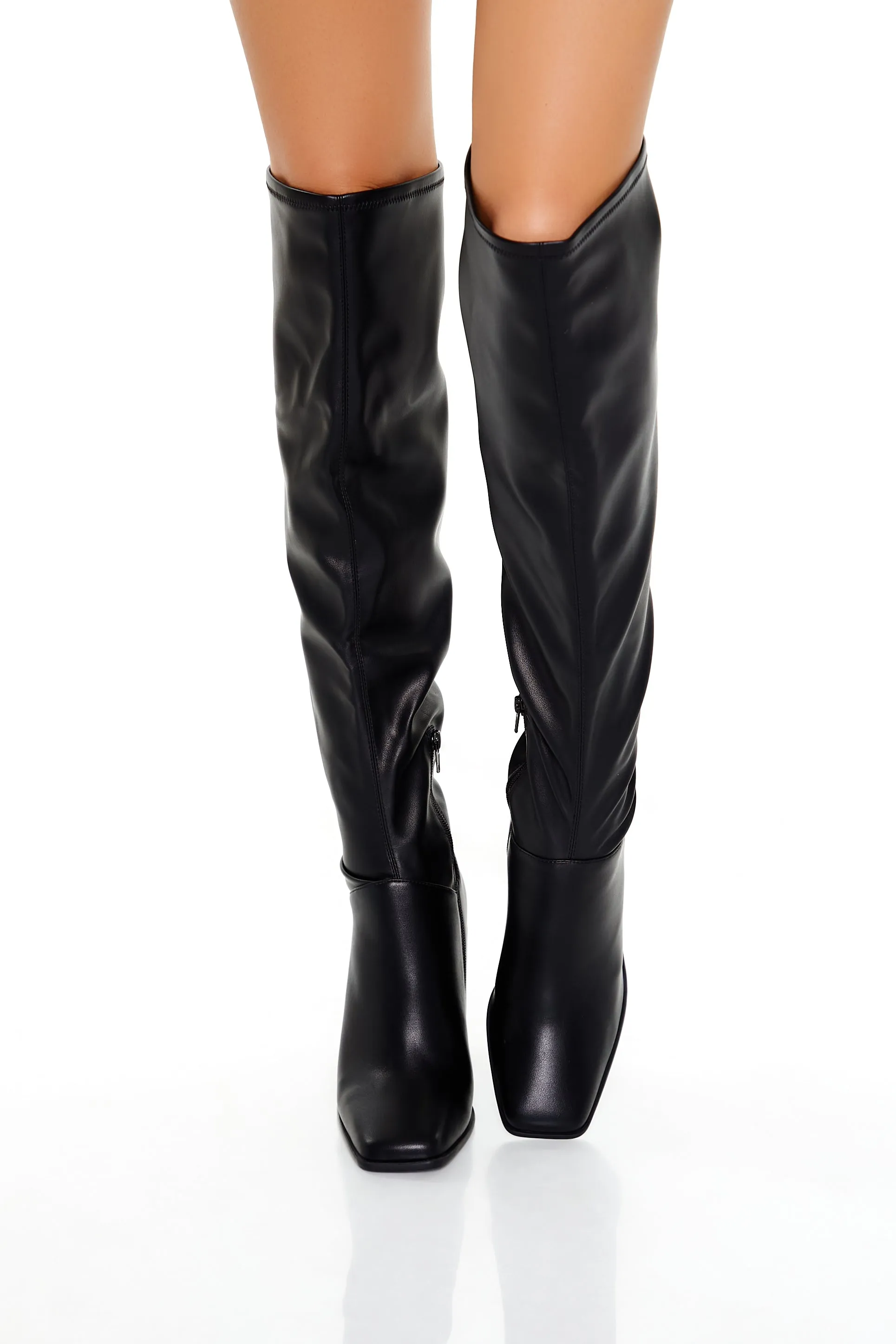 Faux Leather Over-the-Knee Boots