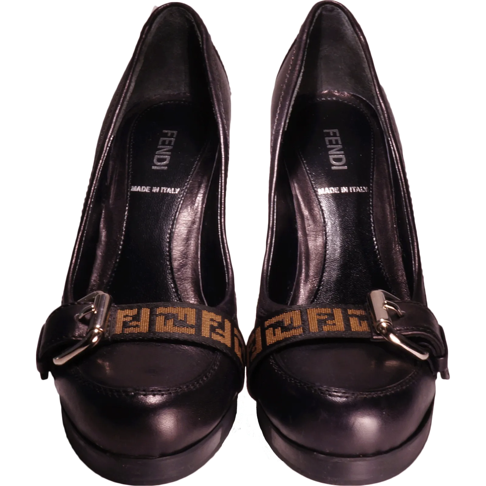 FENDI ZUCCA ROUND-TOE PUMPS