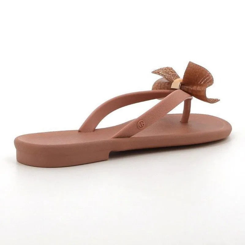 Grendha Thong with Bow Sandal - Nude