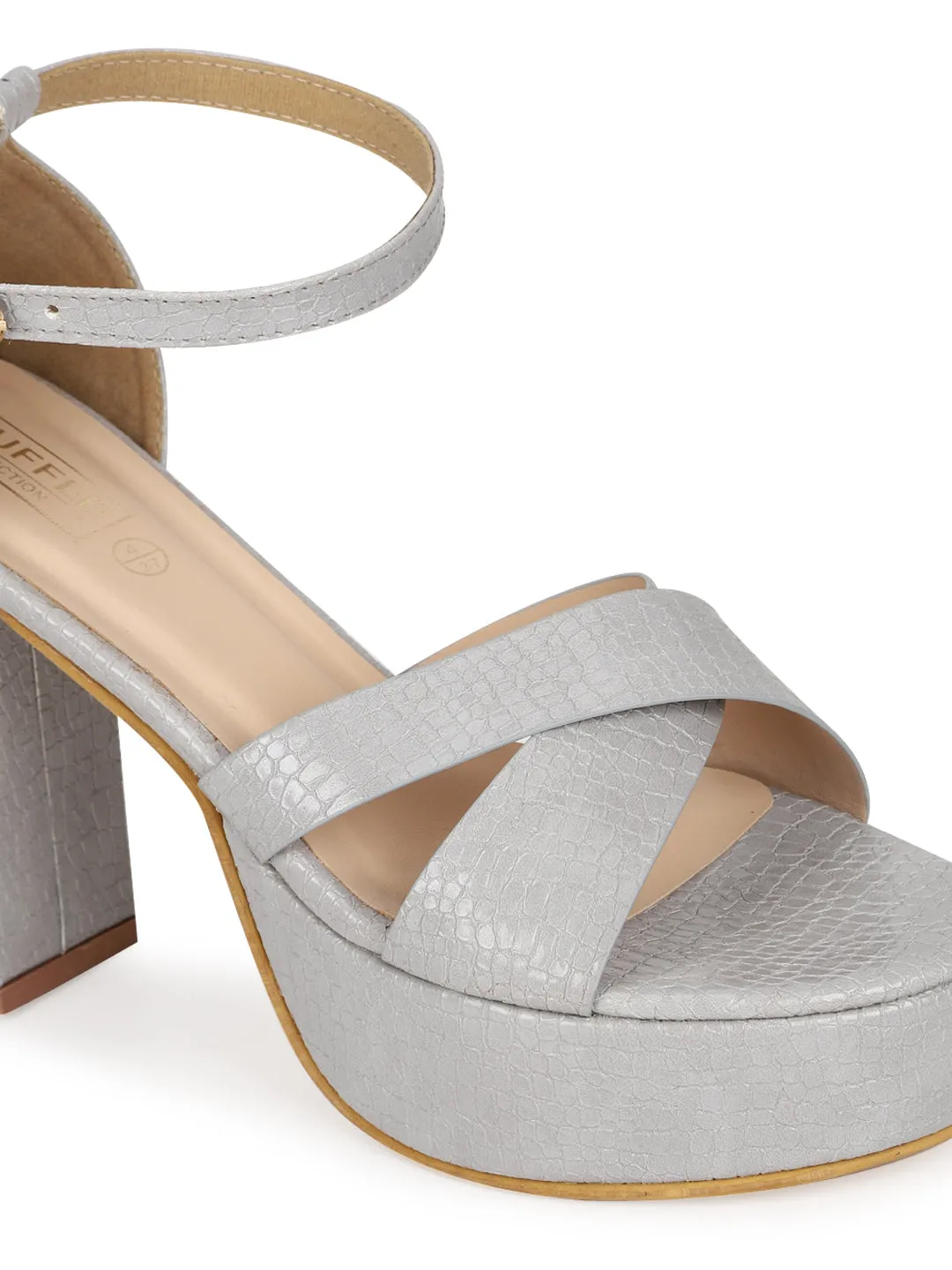 Grey PU Croc Crossover Strap Platform Sandals (TC-SLC-V105-GRY)