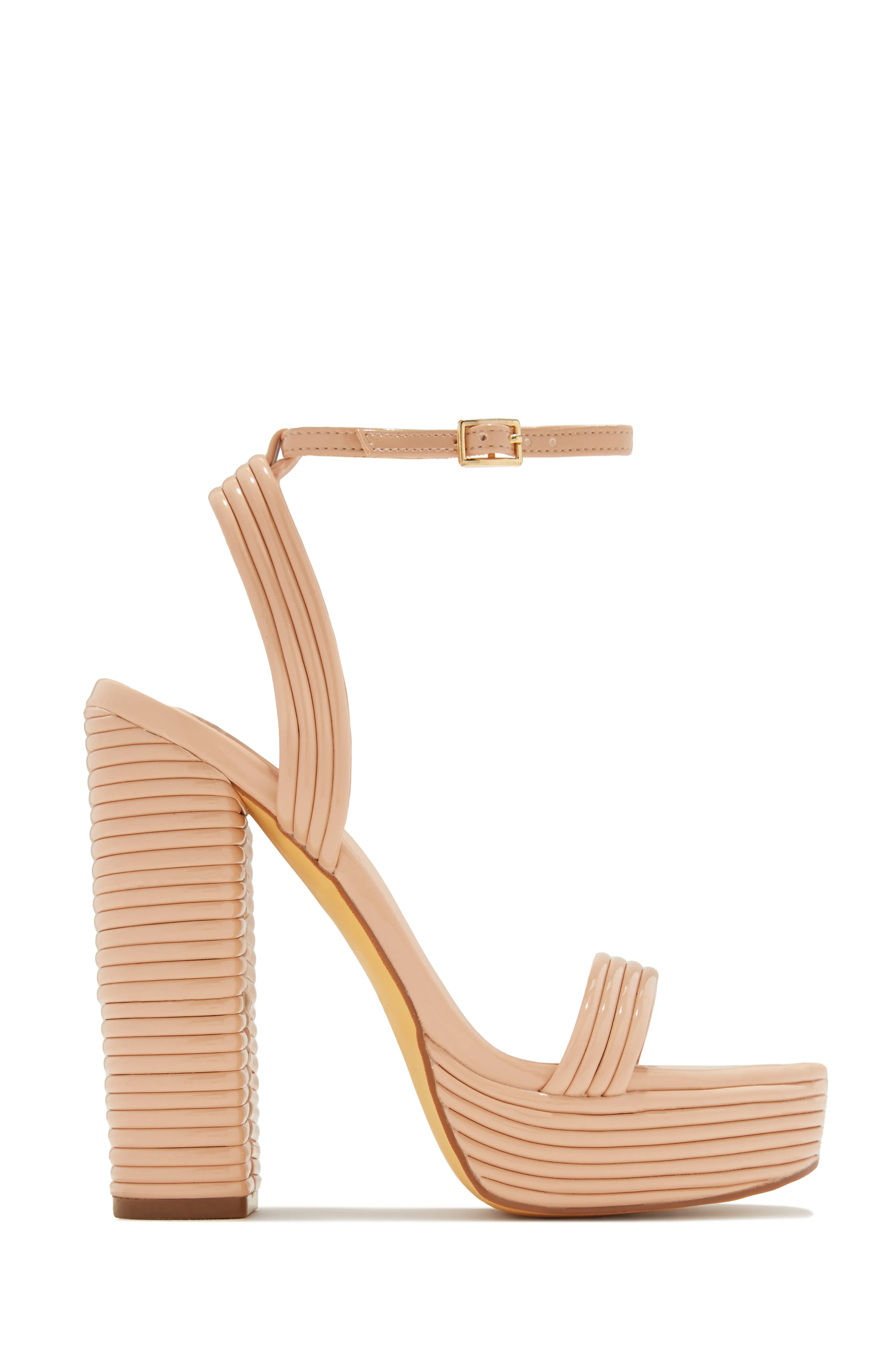 Jazzlyn Platform Block Heels - Nude