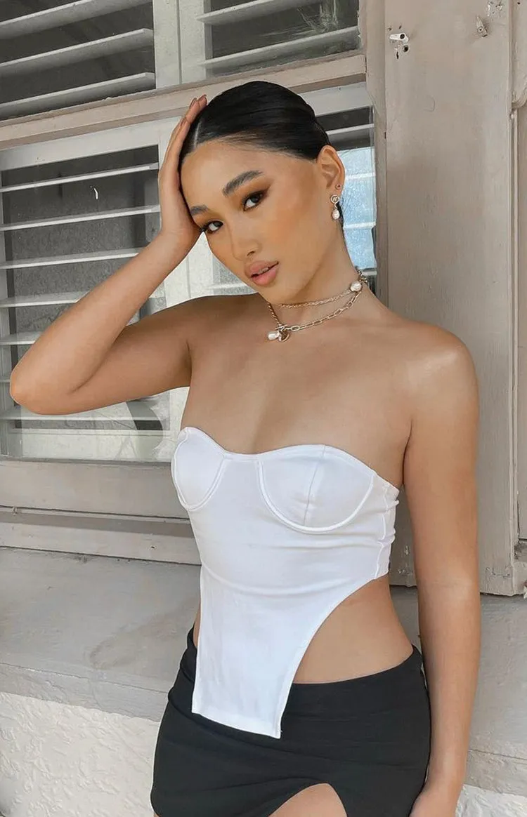 Juni White Strapless Top