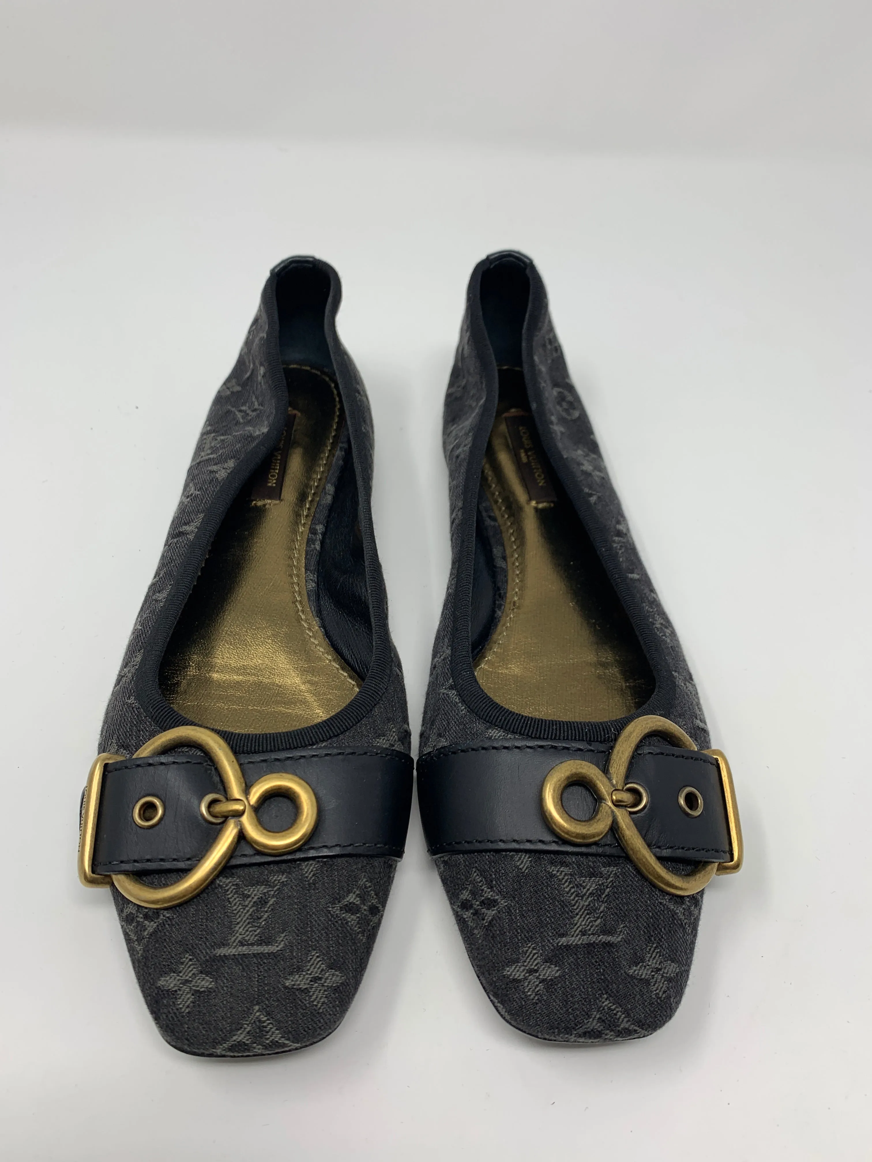 Louis Vuitton Black Denim Flats!