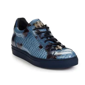 Mauri Designer Shoes Men's Designer Shoes Patent Leather Malabo Blue Sneakers Art 8825/1 (MA4673)