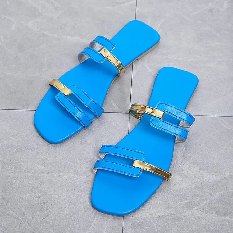 Metallic Leisure Flat Sandals