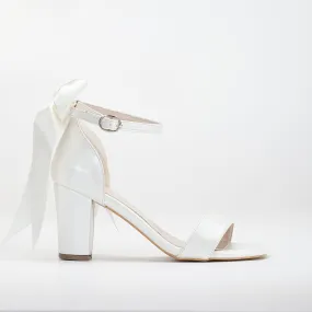 Noelle - Ivory Wedding Sandals with Ribbon