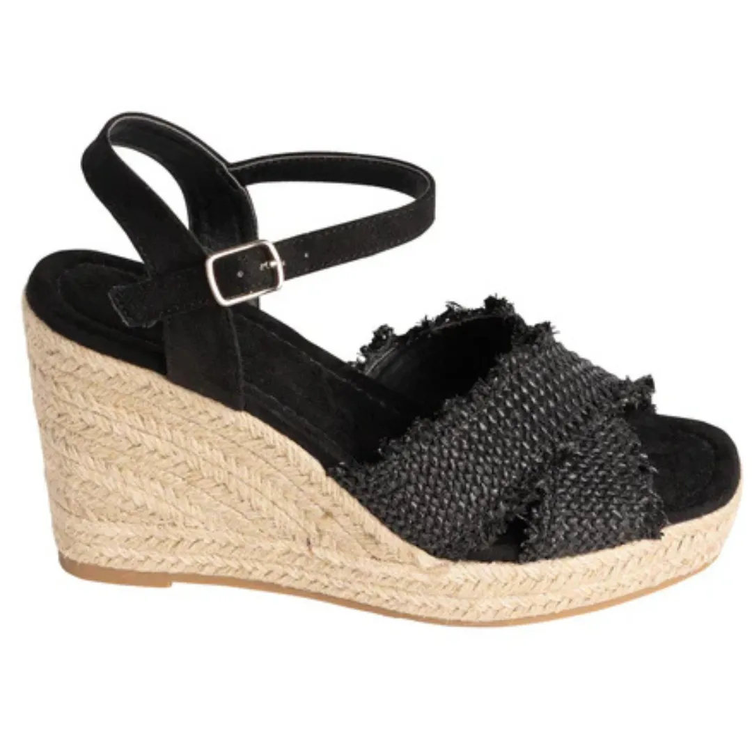 Online Exclusive | Elinor Wedge with Ankle Strap in Black