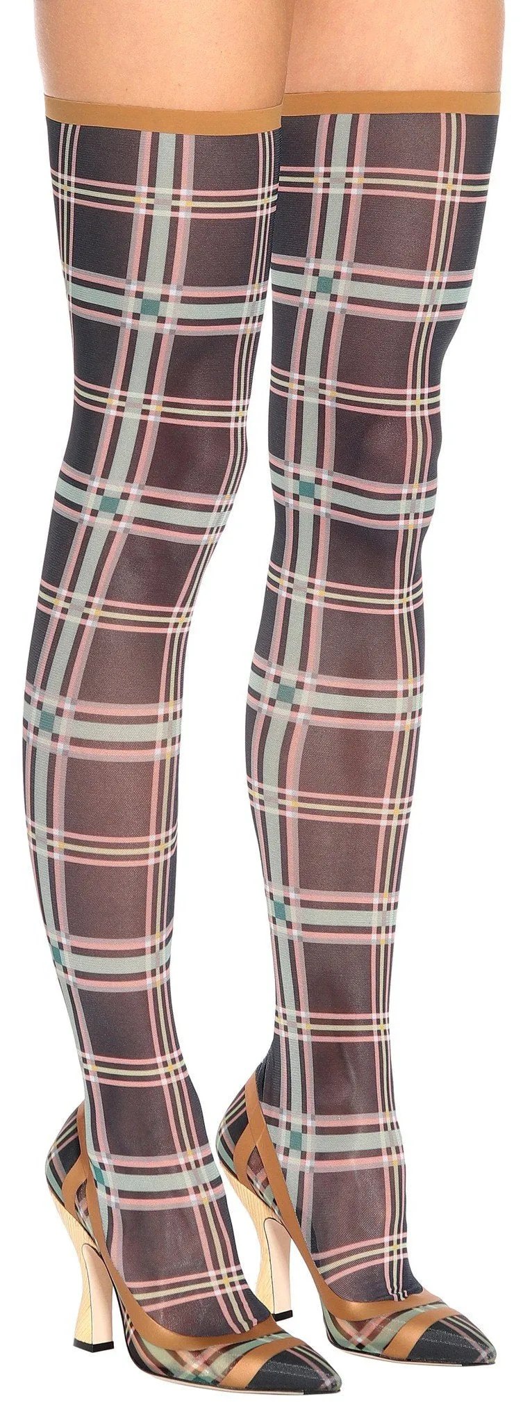 Over-the-Knee Plaid Boots