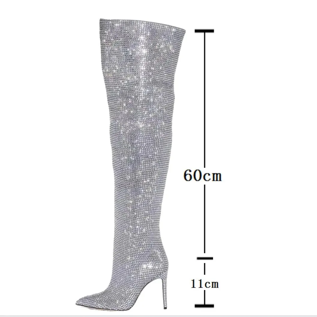 Over-The-Knee rhinestone Boots